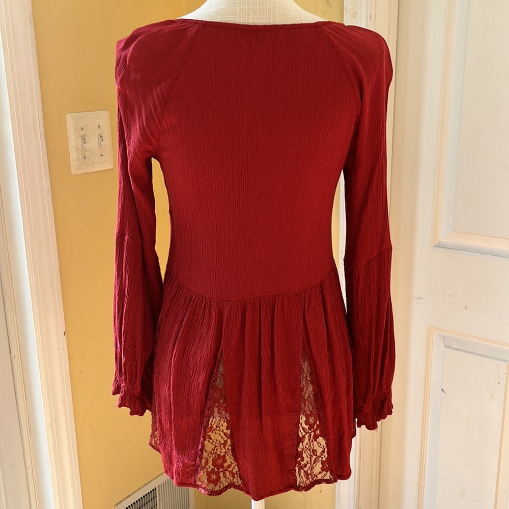 American Eagle Bohemian Style Top, Rust, Size S. - image 2